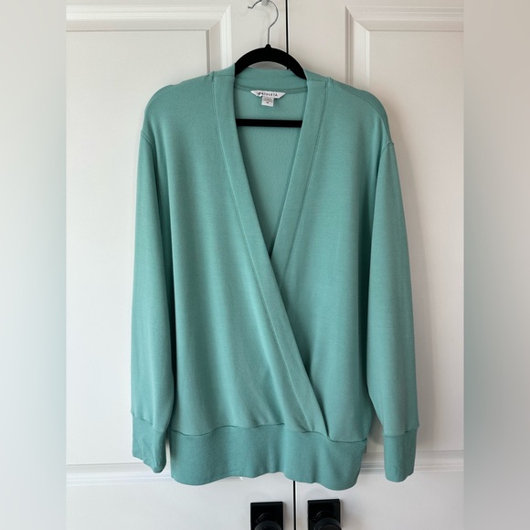 Athleta Tops - Athleta Women’s Purana V-Neck Wrap Sweatshirt Dusty Jade (Size M)